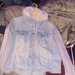 Jean jacket with hood